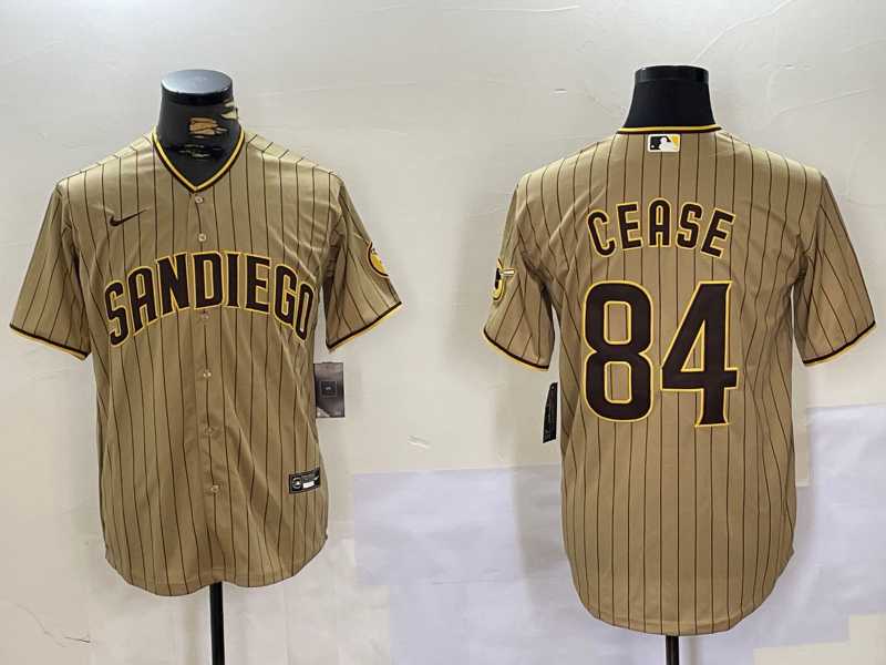 Men's San Diego Padres #84 Dylan Cease Khaki Team Logo Stitched Cool Base Nike Jersey,We sell and wholesale Men's San Diego Padres #84 Dylan Cease Khaki Team Logo Stitched Cool Base Nike Jersey on line form chian!